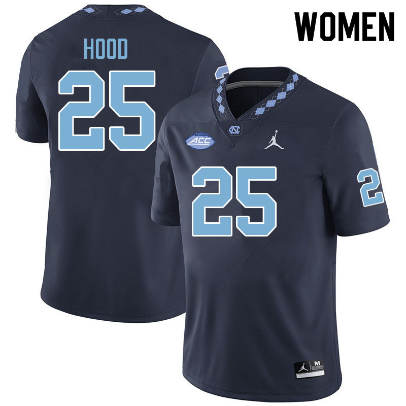 Women #25 Kellan Hood North Carolina Tar Heels College Football Jerseys Sale-Navy